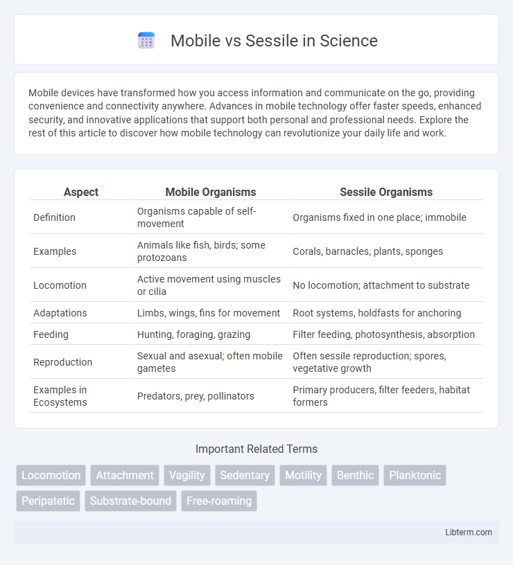 Sessile vs Mobile in Science - What is The Difference?