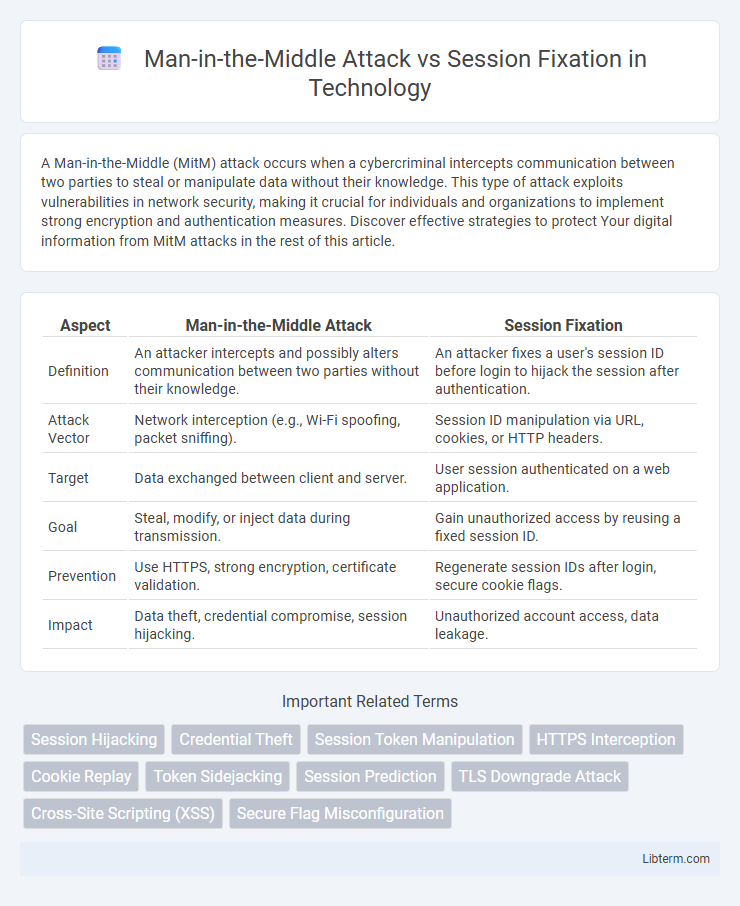 Session Fixation vs Man-in-the-Middle Attack in Technology - What is The Difference?