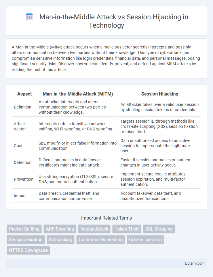 Session Hijacking vs Man-in-the-Middle Attack in Technology - What is The Difference?