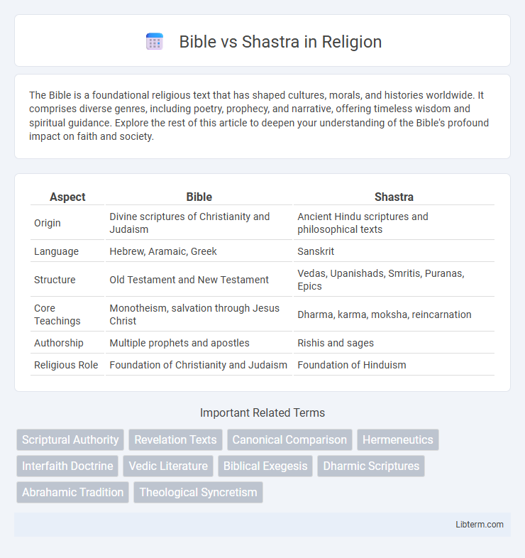 Shastra vs Bible in Religion - What is The Difference?