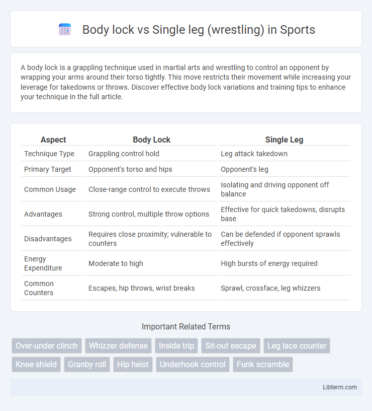 Single leg (wrestling) vs Body lock in Sports - What is The Difference?