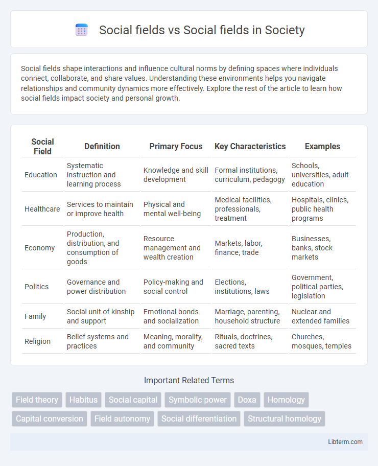 Social fields vs Social fields in Society - What is The Difference?