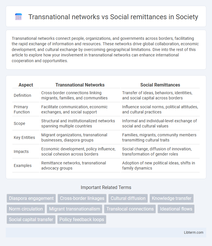 Social remittances vs Transnational networks in Society - What is The Difference?