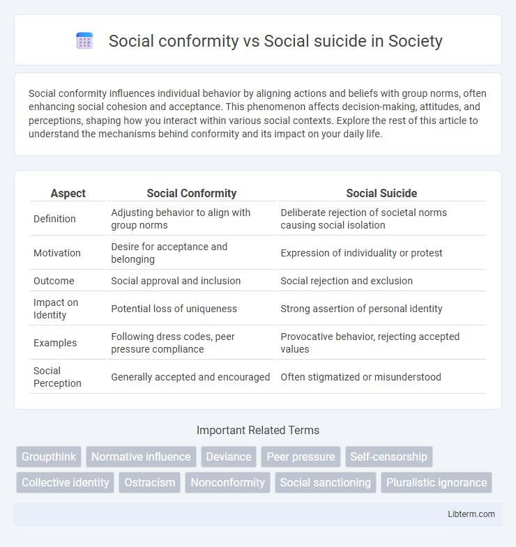 Social suicide vs Social conformity in Society - What is The Difference?