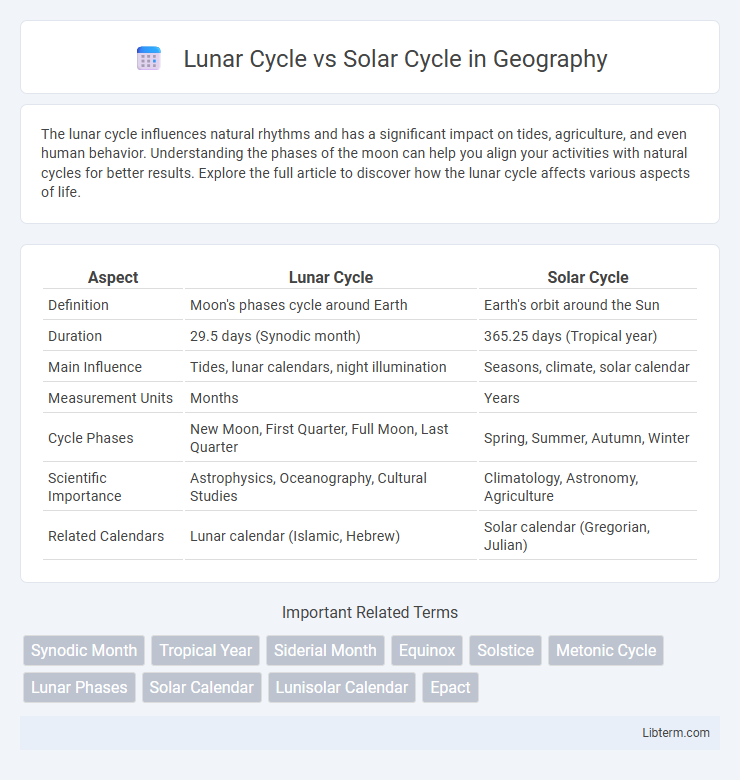 Solar Cycle vs Lunar Cycle in Geography - What is The Difference?
