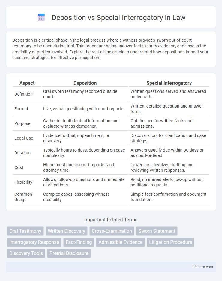 Special Interrogatory vs Deposition in Law - What is The Difference?