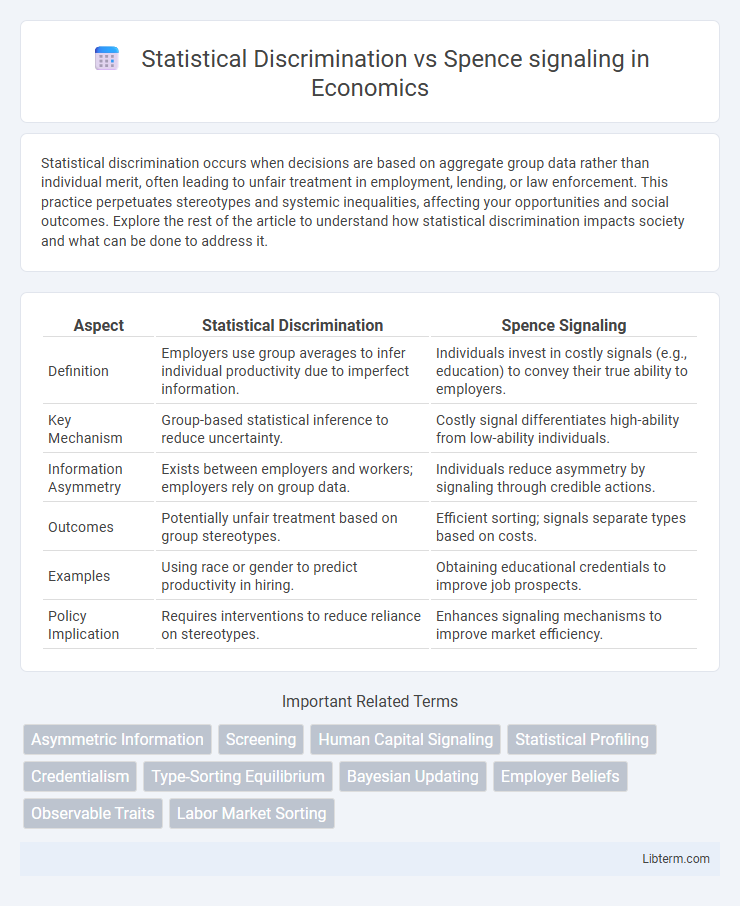 Spence signaling vs Statistical Discrimination in Economics - What is The Difference?