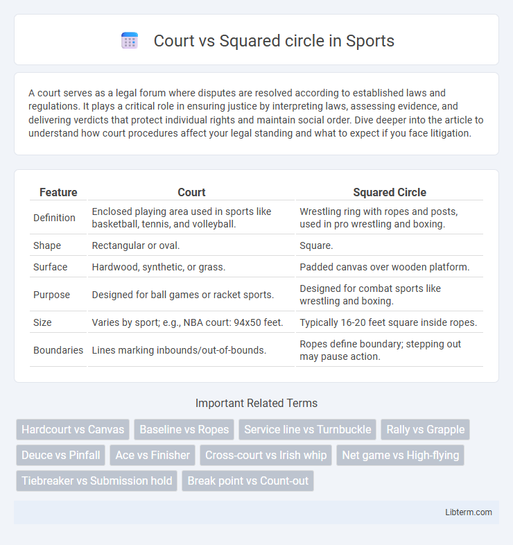 Squared circle vs Court in Sports - What is The Difference?