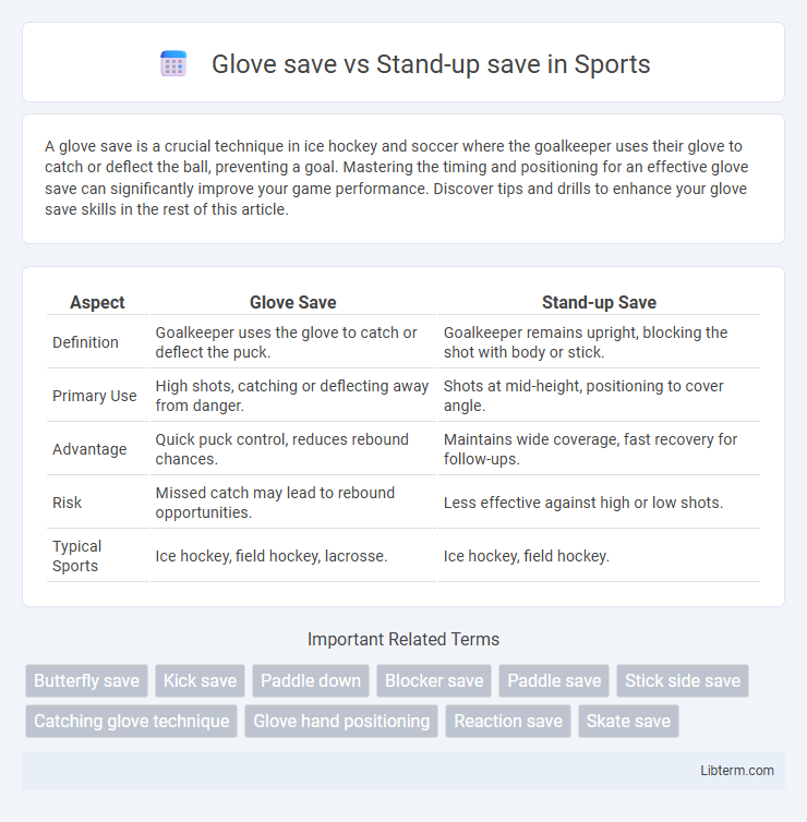 Stand-up save vs Glove save in Sports - What is The Difference?