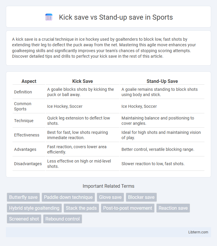 Stand-up save vs Kick save in Sports - What is The Difference?