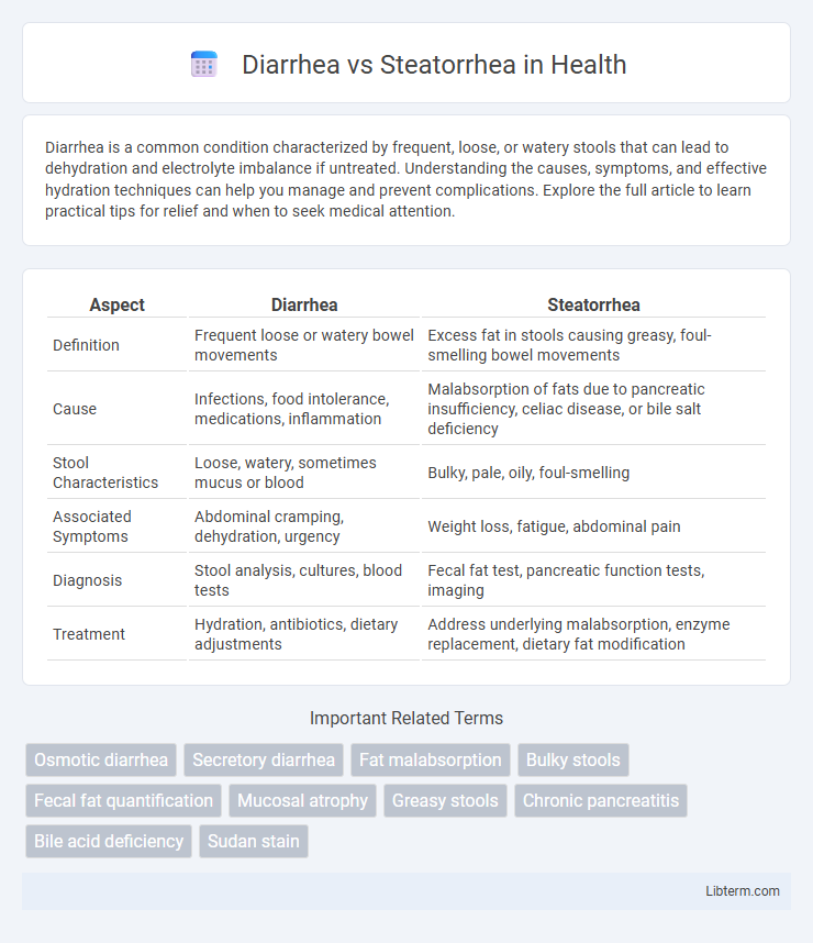 Steatorrhea vs Diarrhea in Health - What is The Difference?