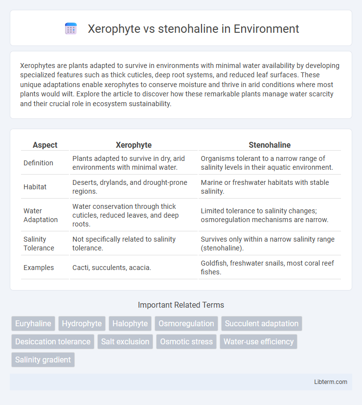 stenohaline vs Xerophyte in Environment - What is The Difference?