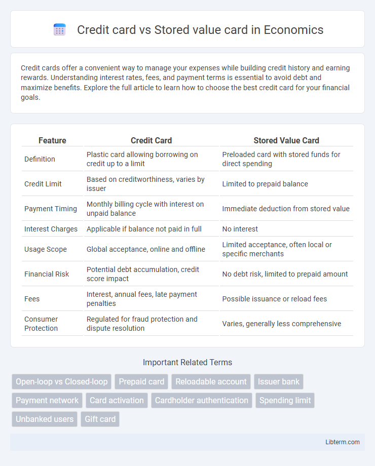 Stored value card vs Credit card in Economics - What is The Difference?