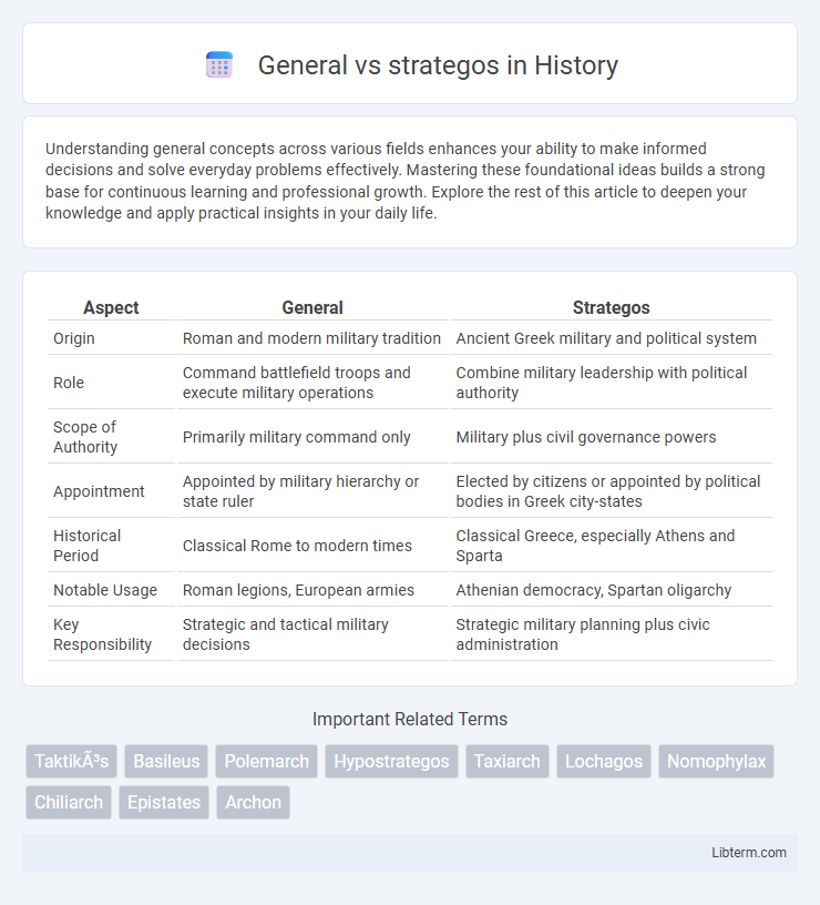 strategos vs General in History - What is The Difference?