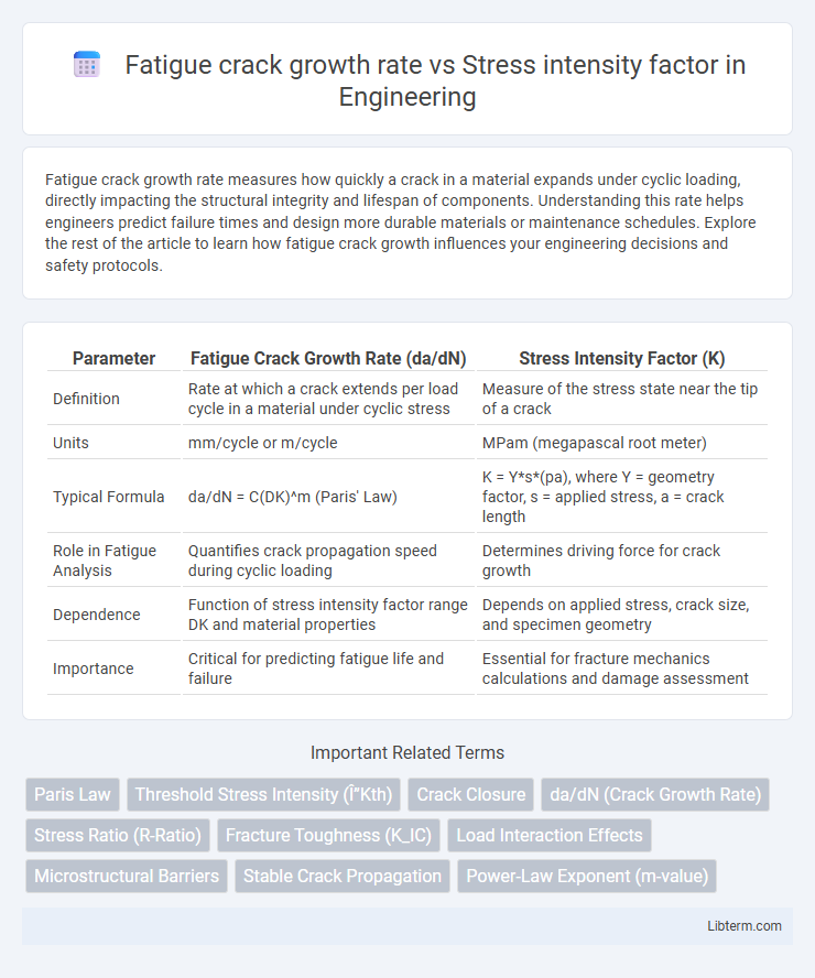 Stress intensity factor vs Fatigue crack growth rate in Engineering - What is The Difference?