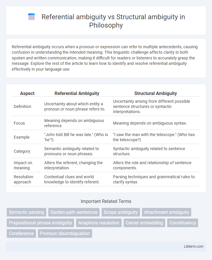 Structural ambiguity vs Referential ambiguity in Philosophy - What is The Difference?
