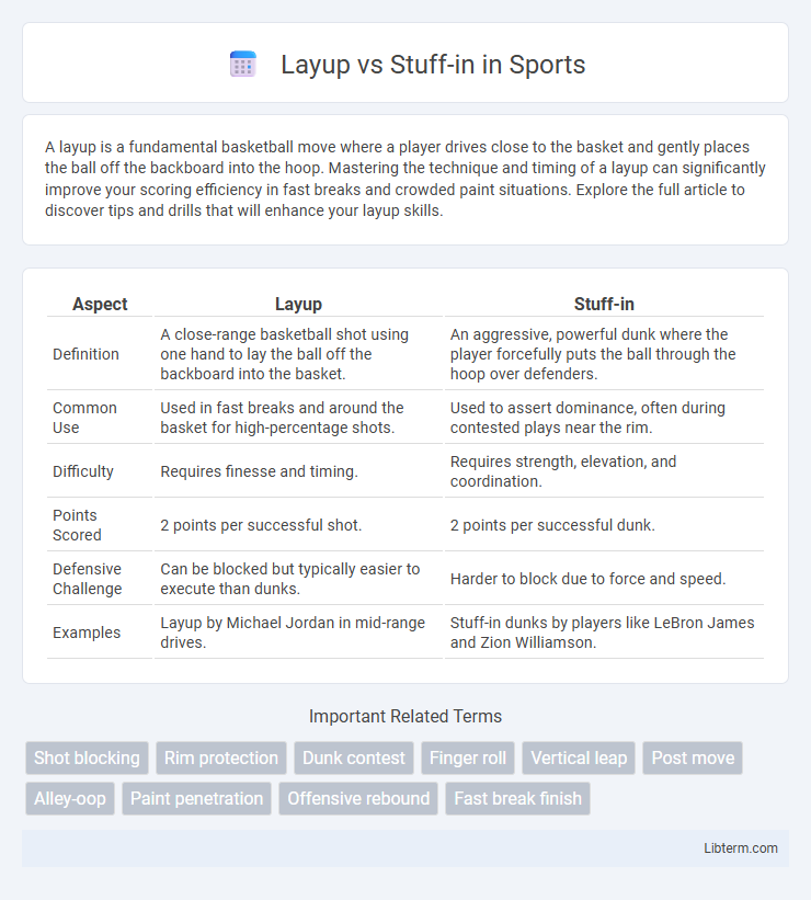Stuff-in vs Layup in Sports - What is The Difference?