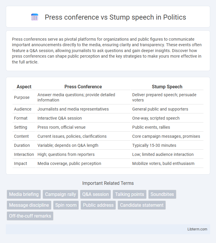 Stump speech vs Press conference in Politics - What is The Difference?