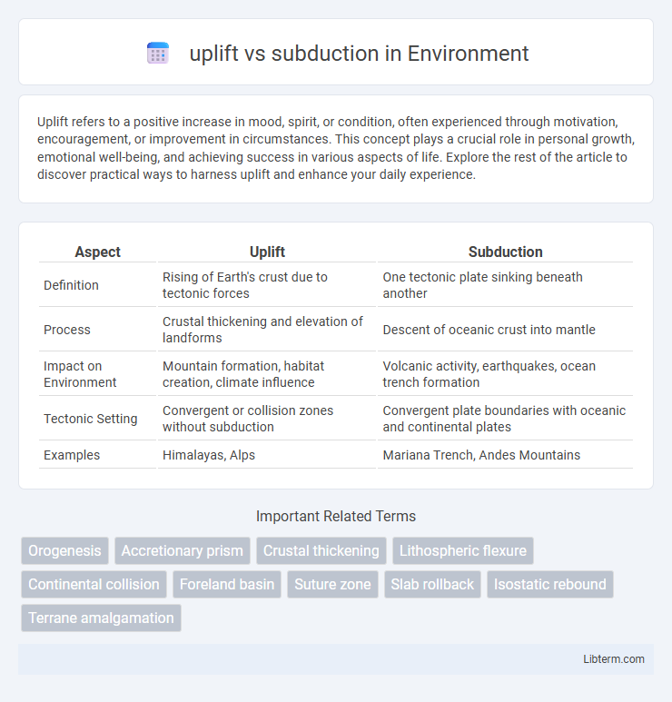 subduction vs uplift in Environment - What is The Difference?