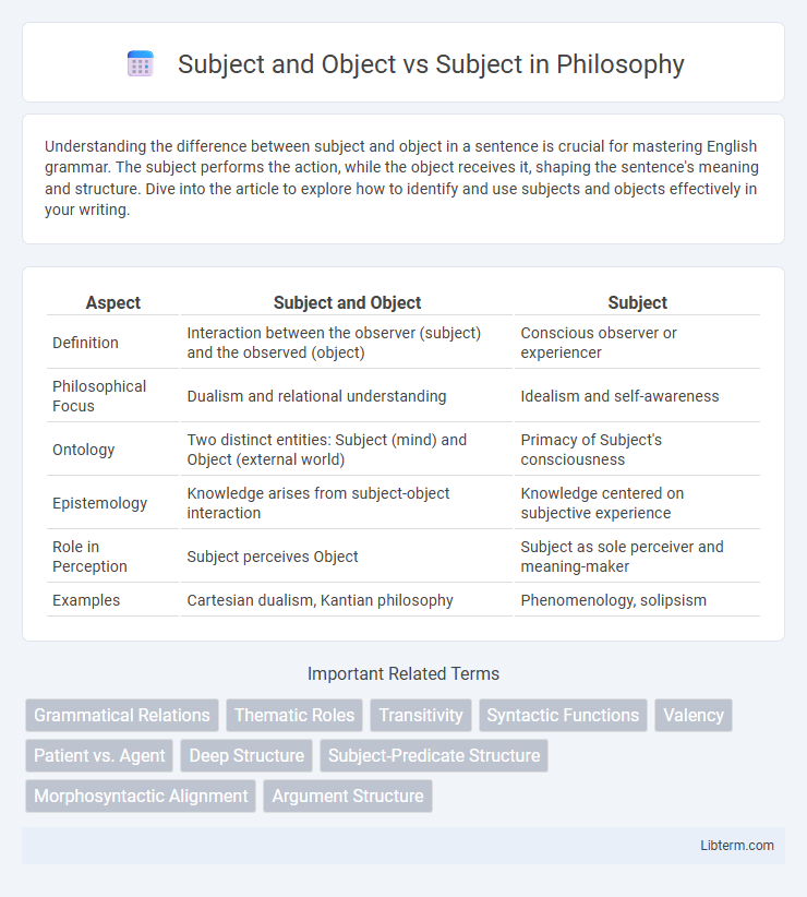 Subject vs Subject and Object in Philosophy - What is The Difference?