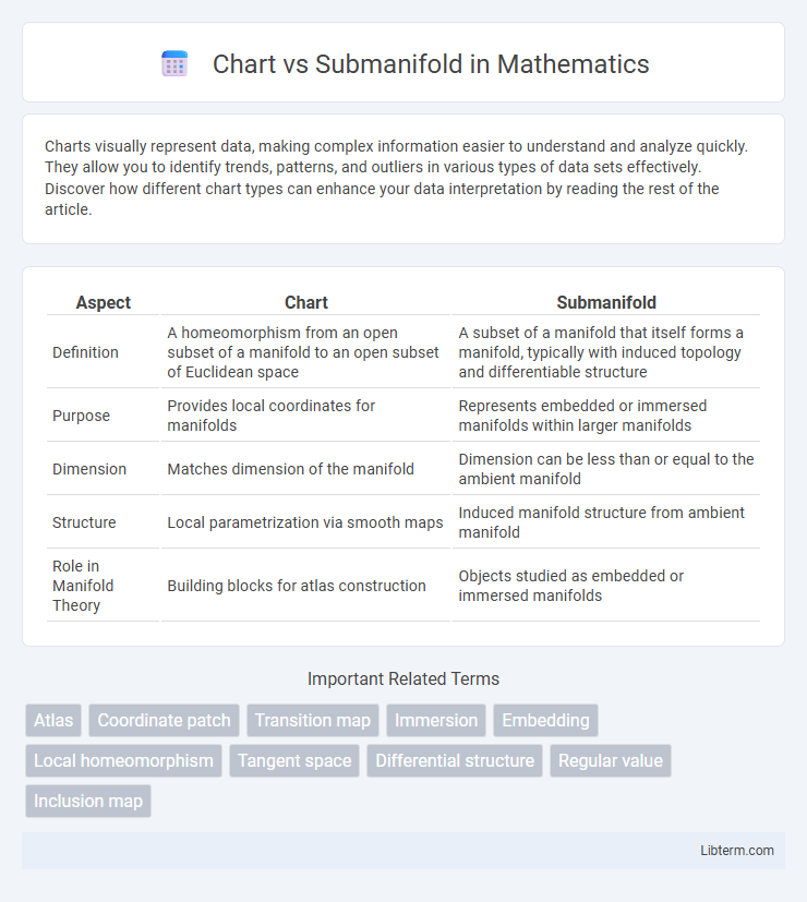 Submanifold vs Chart in Mathematics - What is The Difference?