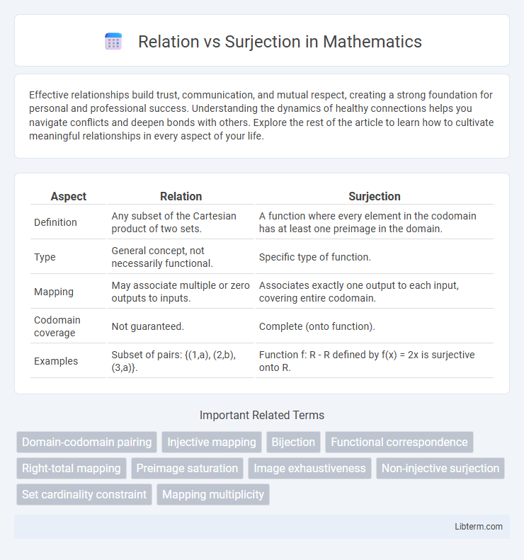 Surjection vs Relation in Mathematics - What is The Difference?
