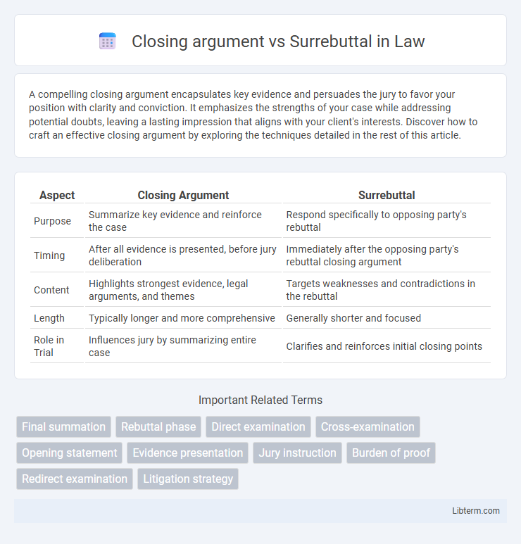 Surrebuttal vs Closing argument in Law - What is The Difference?