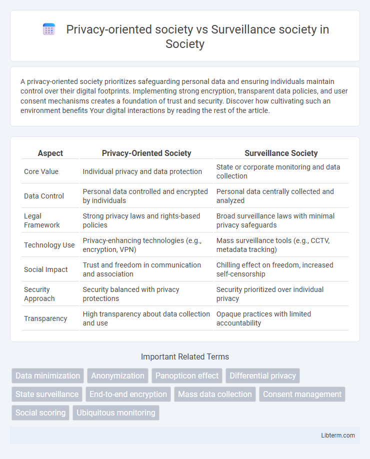 Surveillance society vs Privacy-oriented society in Society - What is The Difference?