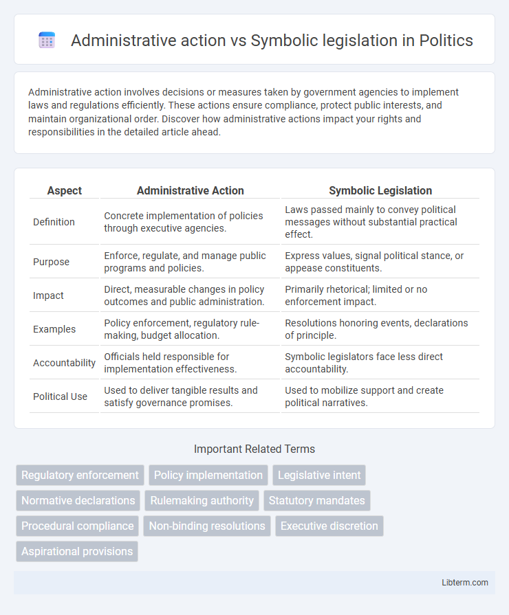 Symbolic legislation vs Administrative action in Politics - What is The Difference?