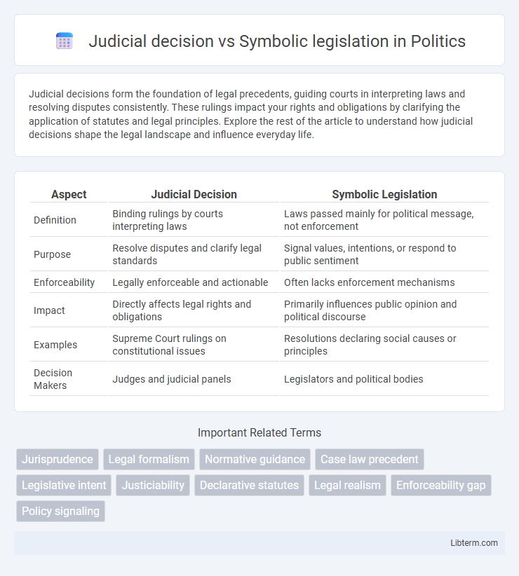 Symbolic legislation vs Judicial decision in Politics - What is The Difference?