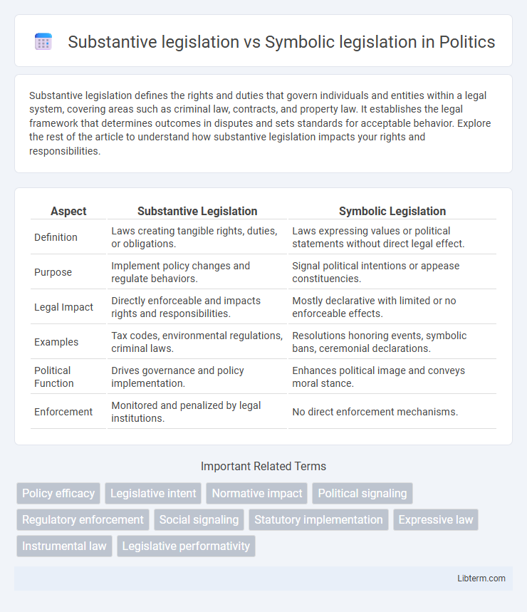 Symbolic legislation vs Substantive legislation in Politics - What is The Difference?
