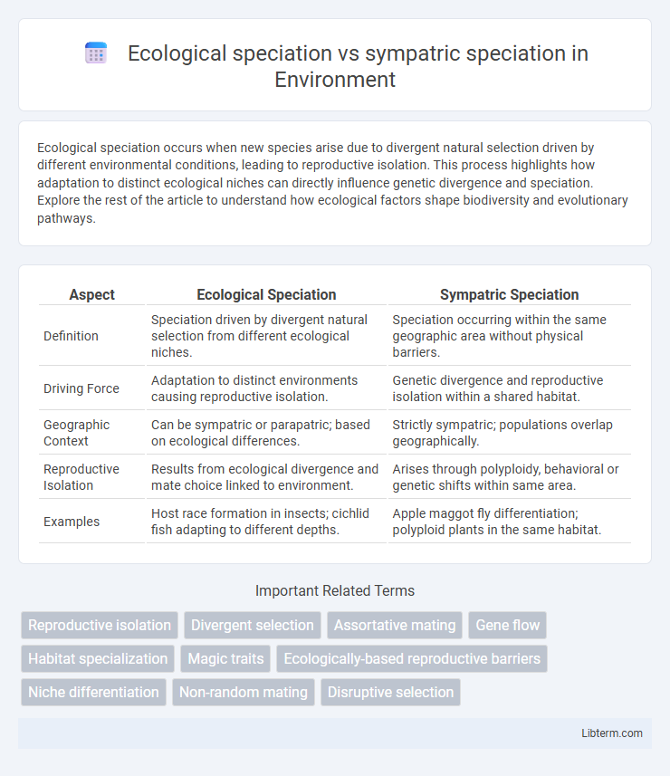 sympatric speciation vs Ecological speciation in Environment - What is The Difference?