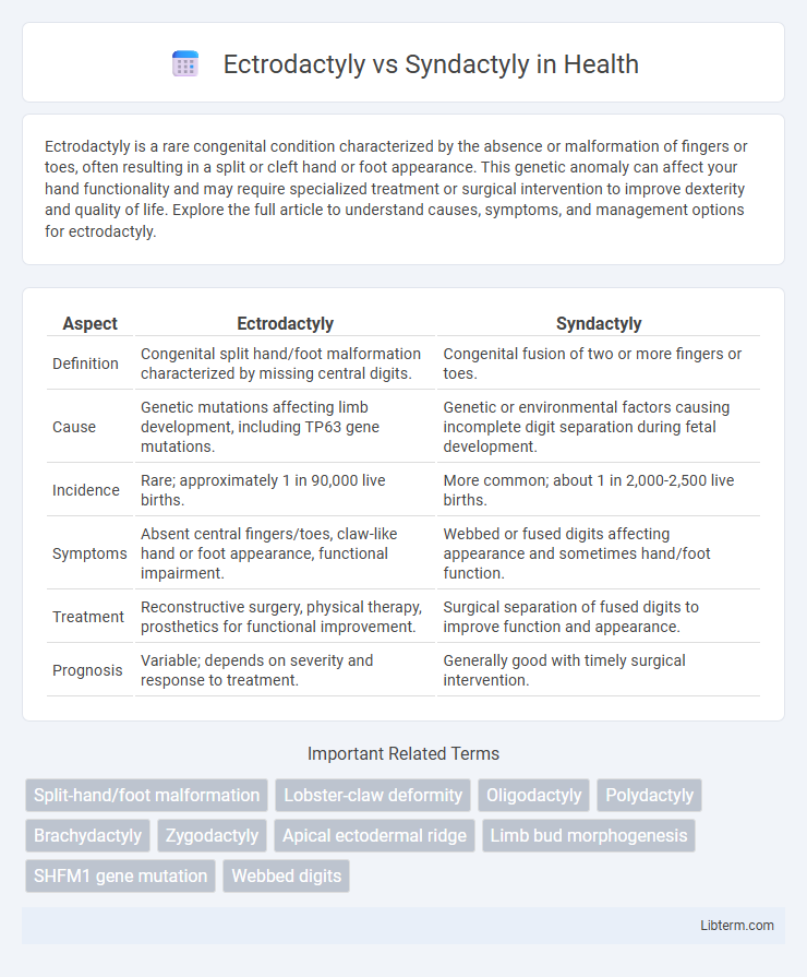Syndactyly vs Ectrodactyly in Health - What is The Difference?