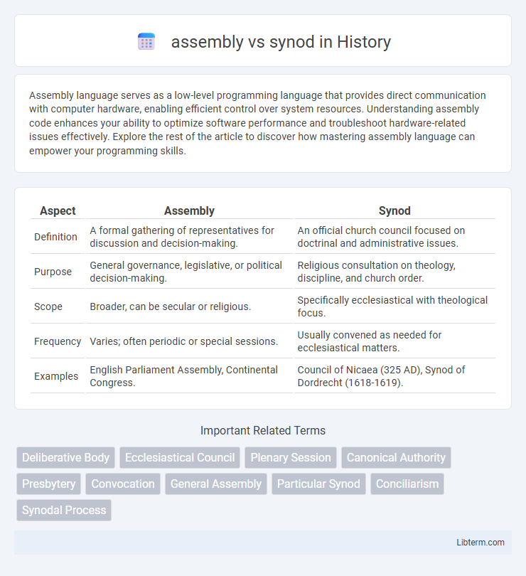 synod vs assembly in History - What is The Difference?