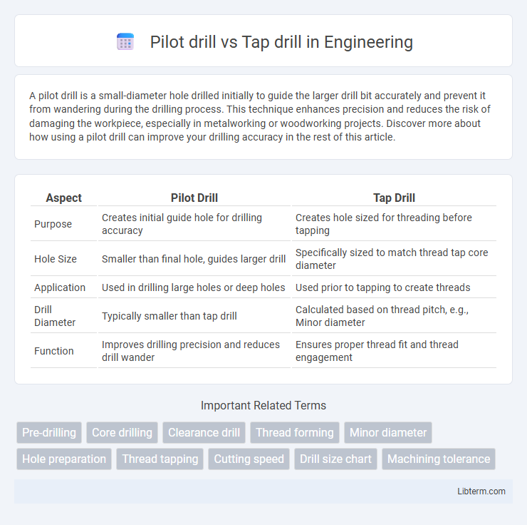 Tap drill vs Pilot drill in Engineering - What is The Difference?
