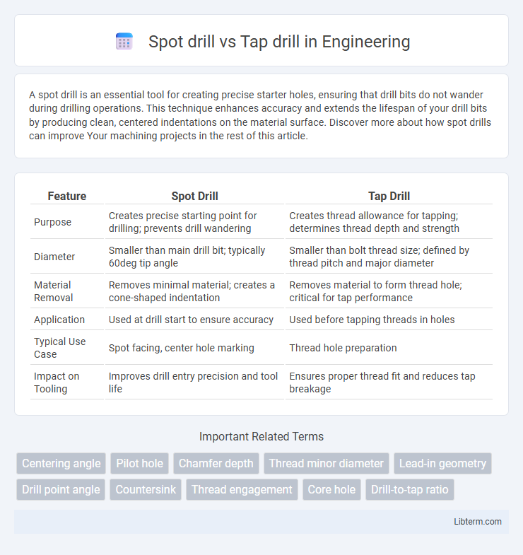 Tap drill vs Spot drill in Engineering - What is The Difference?