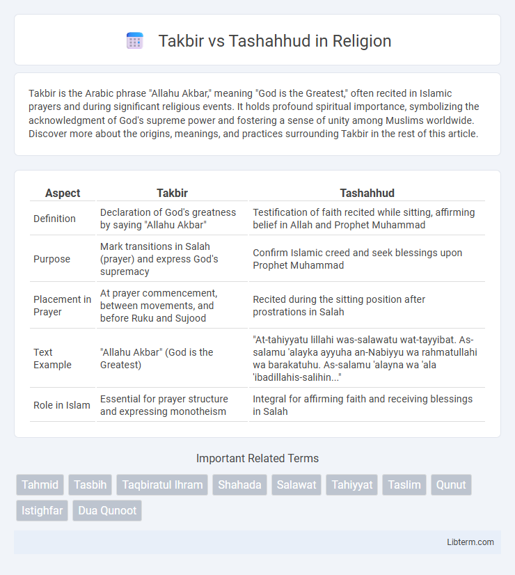 Tashahhud vs Takbir in Religion - What is The Difference?
