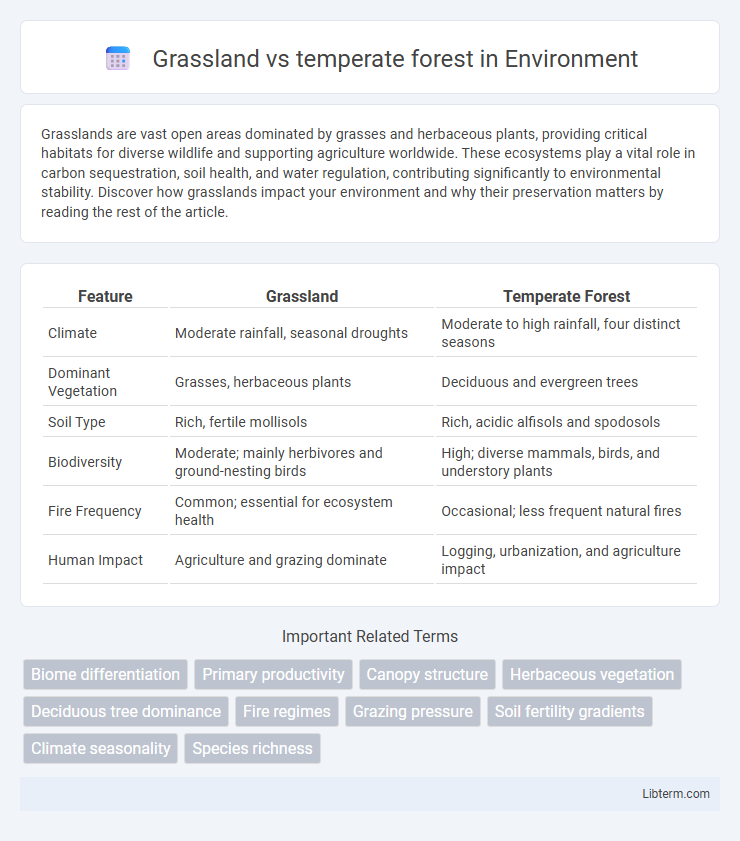 temperate forest vs Grassland in Environment - What is The Difference?