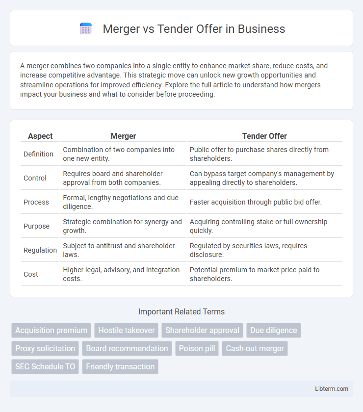 Tender Offer vs Merger in Business - What is The Difference?