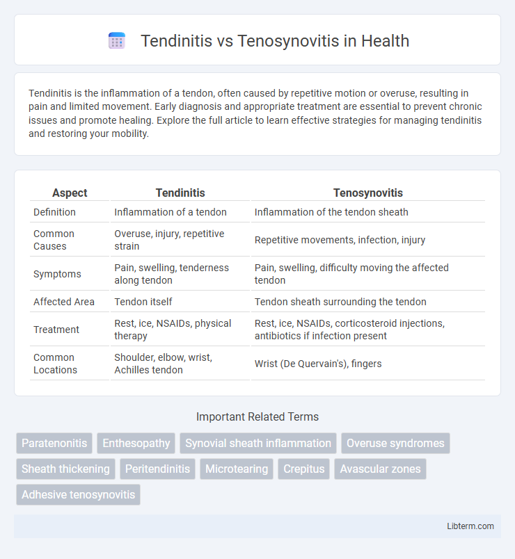 Tenosynovitis vs Tendinitis in Health - What is The Difference?