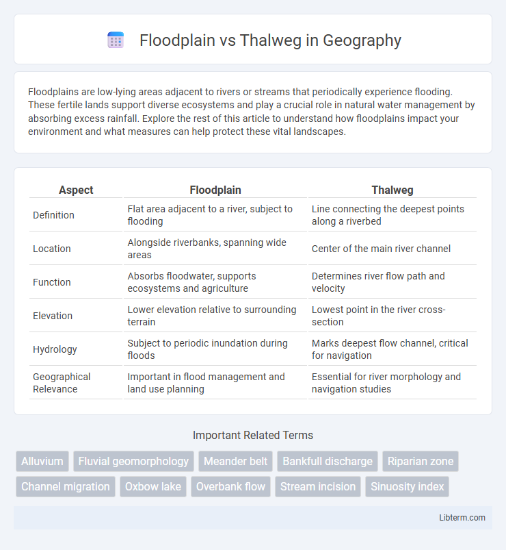 Thalweg vs Floodplain in Geography - What is The Difference?