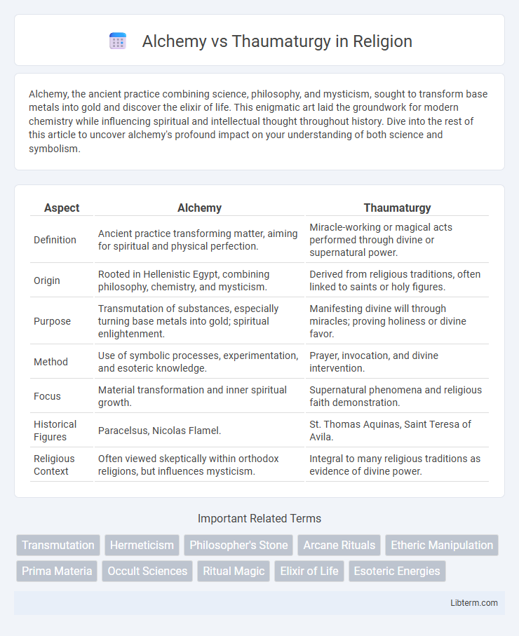Thaumaturgy vs Alchemy in Religion - What is The Difference?
