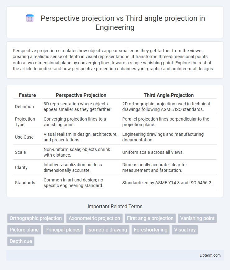 Third angle projection vs Perspective projection in Engineering - What is The Difference?