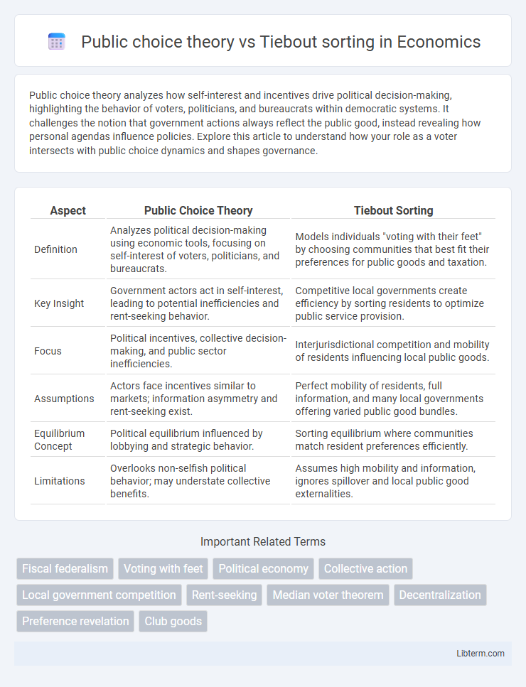Tiebout sorting vs Public choice theory in Economics - What is The Difference?