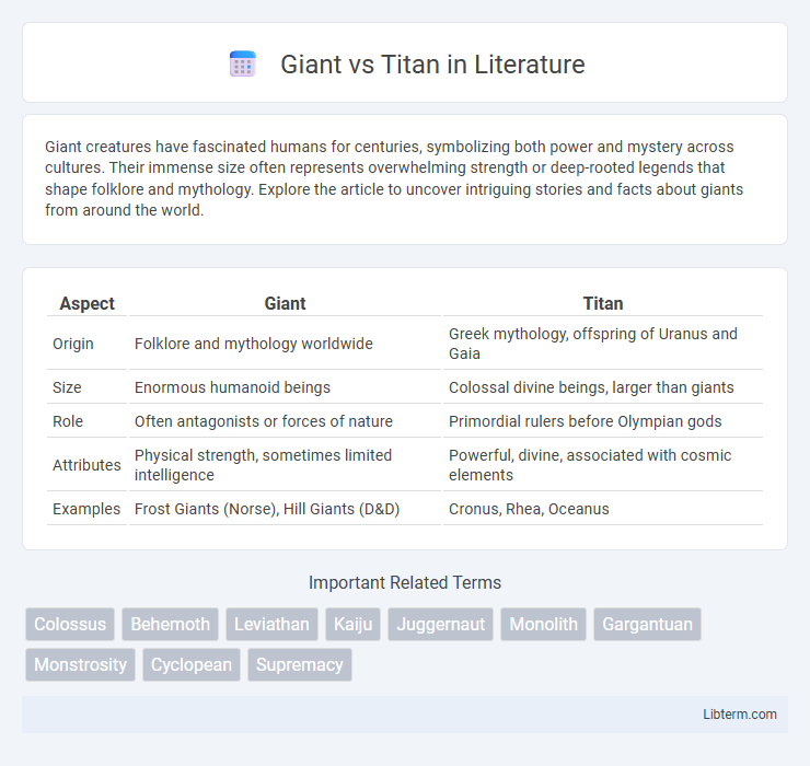 Titan vs Giant in Literature - What is The Difference?
