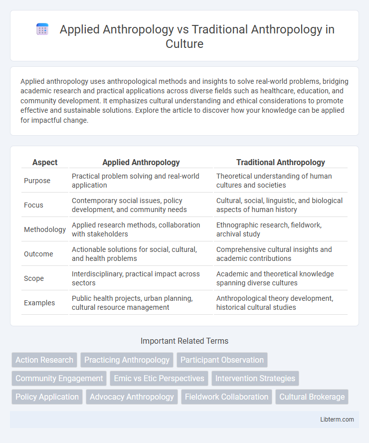 Traditional Anthropology vs Applied Anthropology in Culture - What is The Difference?