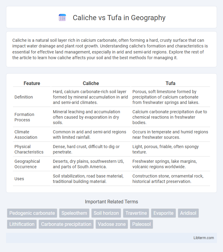 Tufa vs Caliche in Geography - What is The Difference?
