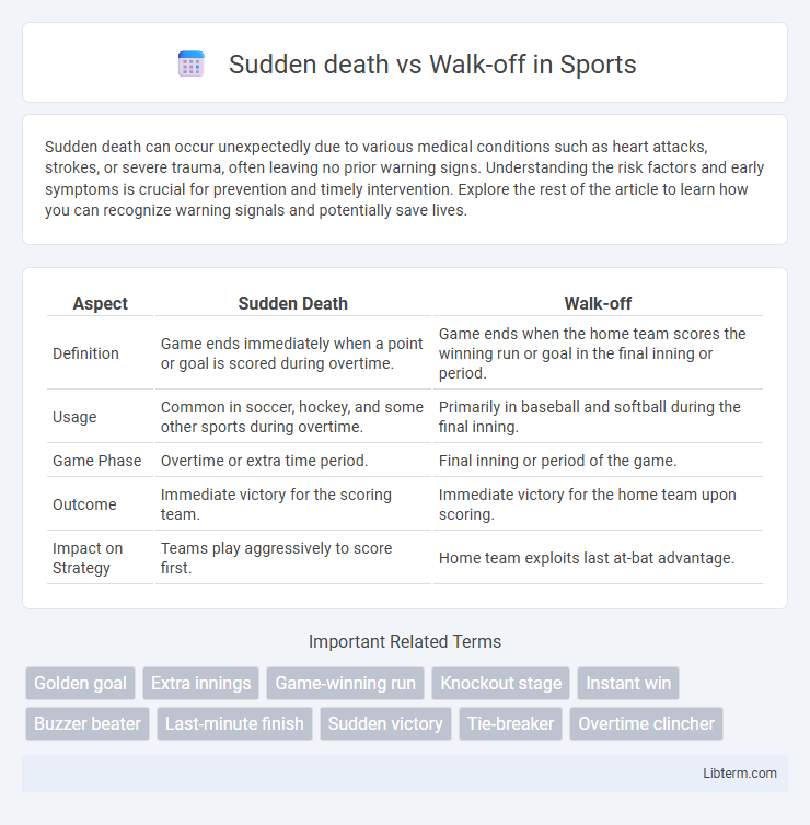 Walk-off vs Sudden death in Sports - What is The Difference?