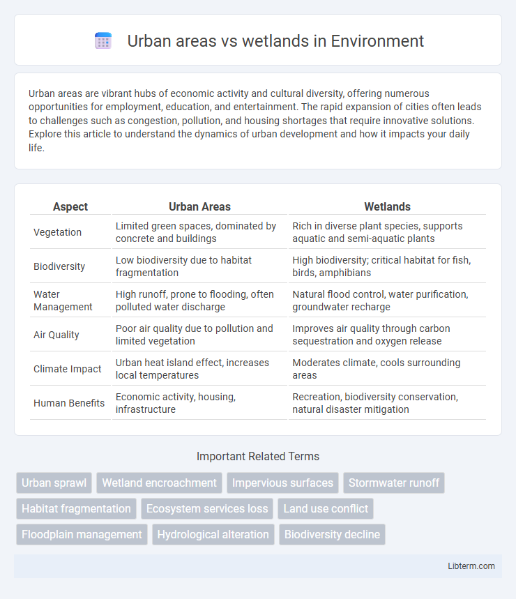 wetlands vs Urban areas in Environment - What is The Difference?
