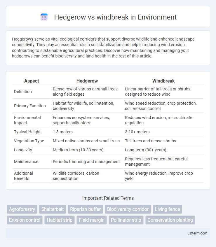 windbreak vs Hedgerow in Environment - What is The Difference?